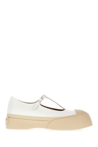 Marni White Leather Mary Ballerinas - Marni - Modalova