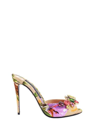 Fabric Sandals With Floral Motif - Dolce & Gabbana - Modalova