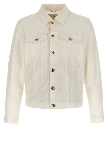 Buttoned Slim-fit Denim Jacket - Brunello Cucinelli - Modalova