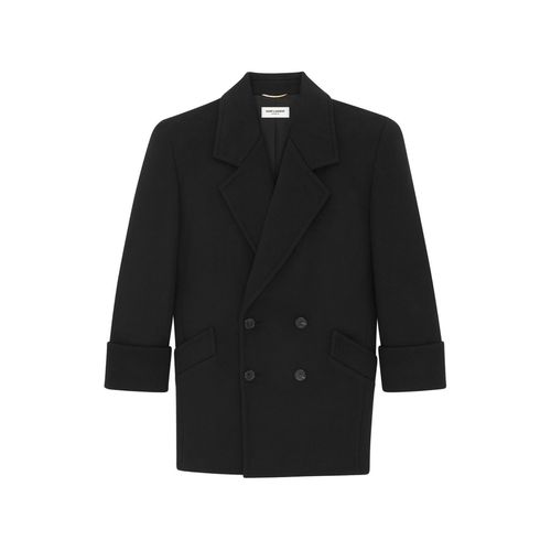 Double-breasted Wool Coat - Saint Laurent - Modalova