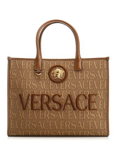 Large Shopper In Jacquard Canvas - Versace - Modalova