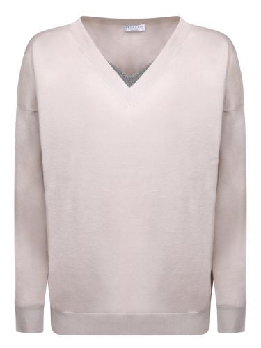 V-neck Quartz Sweater - Brunello Cucinelli - Modalova