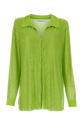 Embellished Mesh Shirt - self-portrait - Modalova