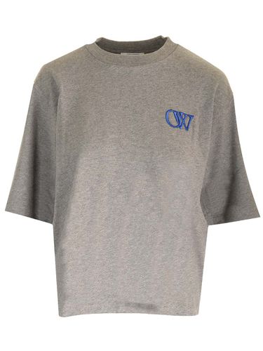 Melange Gray flock T-shirt - Off-White - Modalova