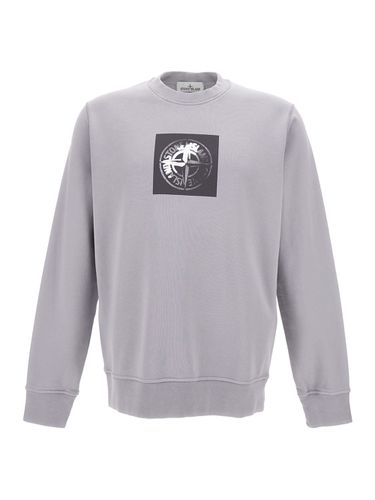 Crewneck Sweatshirt With Logo Print In Cotton Man - Stone Island - Modalova