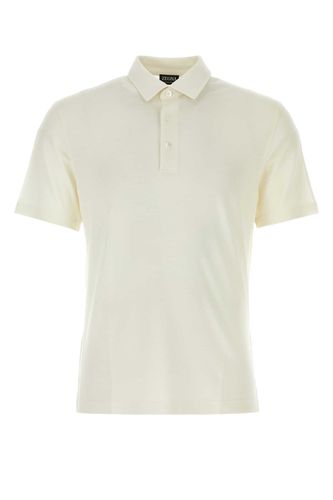 Zegna Ivory Piquet Polo Shirt - Zegna - Modalova