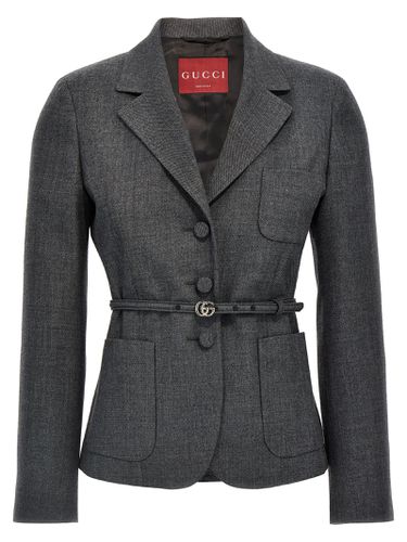 Gucci Single-breasted Belt Blazer - Gucci - Modalova