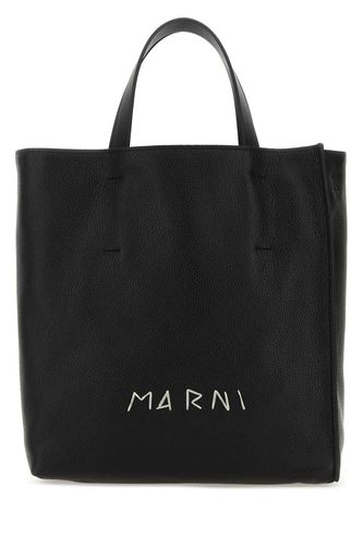 Black Leather Small Museo Handbag - Marni - Modalova