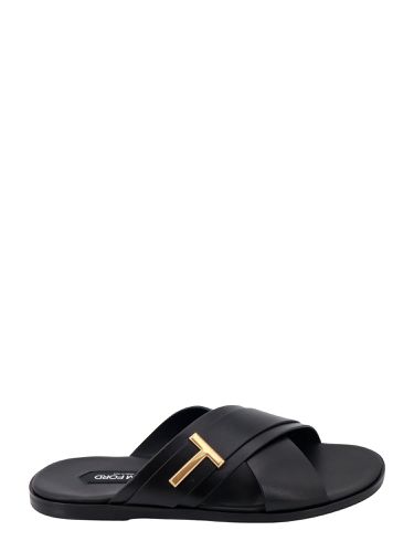 Cross Strap T Plaque Sandals - Tom Ford - Modalova