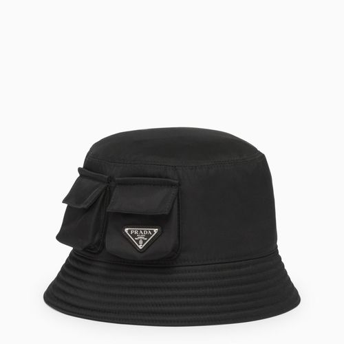 Black Re-nylon Bucket Hat With Pockets - Prada - Modalova