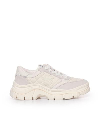 Sneakers In Suede And Quilted Fabric - Pinko - Modalova