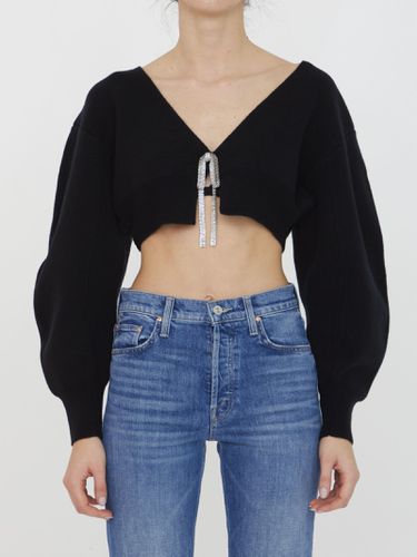 Cropped Cardigan In Boiled Wool - Alexander Wang - Modalova