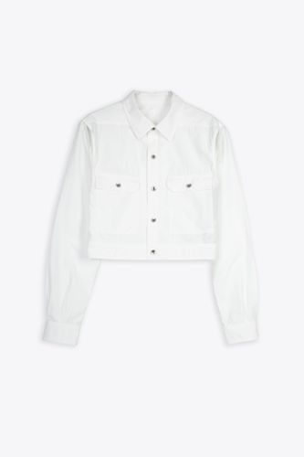 Cape Sleeve Cropped Outershirt White poplin cotton outershirt - Cape sleeve cropped outershirt - DRKSHDW - Modalova