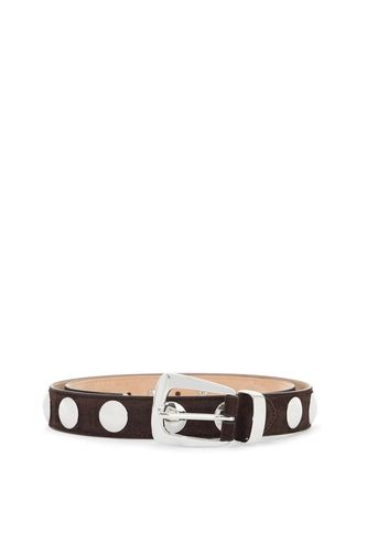 Coffee Calfskin Belt With Studs 30mm - Khaite - Modalova