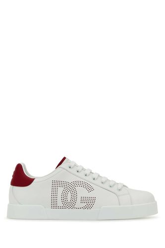 White Nappa Leather Portofino Sneakers - Dolce & Gabbana - Modalova