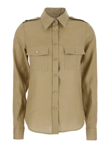 Shirt With Pointed Collar And Patch Pockets On The Chest In Linen Woman - SEMICOUTURE - Modalova