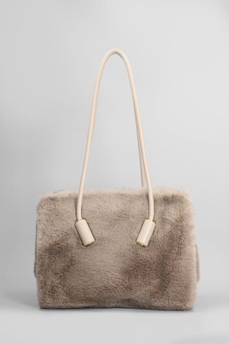 Leila Fur Shoulder Bag In Taupe Polyester - THEMOIRè - Modalova