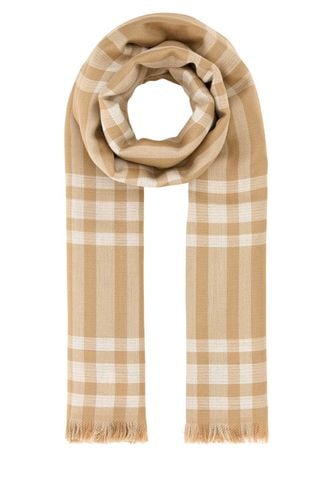 Embroidered Wool Blend Scarf - Burberry - Modalova