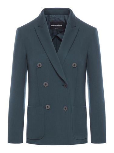 Double-breasted Blazer With Peak Lapels - Giorgio Armani - Modalova