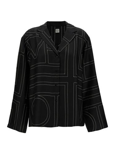 Shirt With All-over Monogram Print In Silk Woman - Totême - Modalova