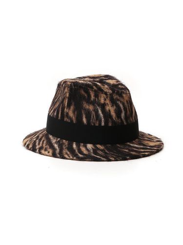 Animal Print Fedora Hat - Saint Laurent - Modalova