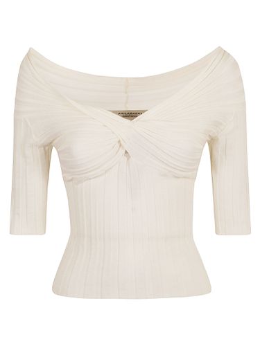 Wrap Detail Knit Top - Philosophy di Lorenzo Serafini - Modalova