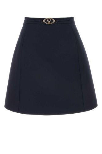 Midnight Blue Wool Skirt - Valentino Garavani - Modalova