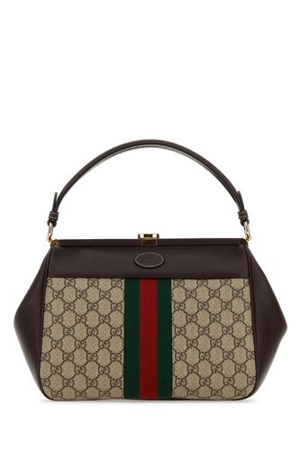 Gg Supreme Fabric And Leather Handbag - Gucci - Modalova