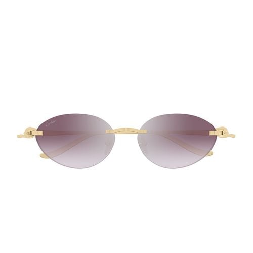 Cartier Ct0504s Panthère De Cartier 004 Gold Violet Sunglasses - Cartier Eyewear - Modalova