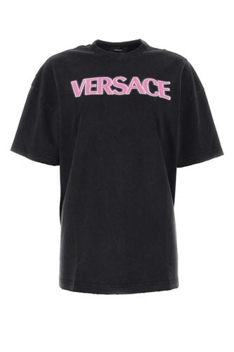 Versace Black Cotton T-shirt - Versace - Modalova