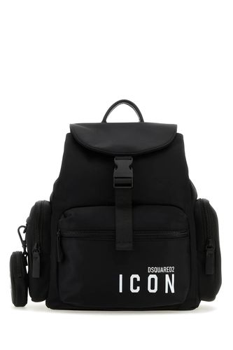 Black Nylon Be Icon Backpack - Dsquared2 - Modalova