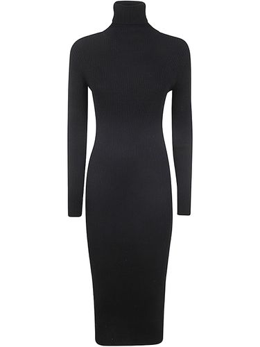 Ribbed Turtle Neck Midi Dress With Porthole On Back - Parosh - Modalova