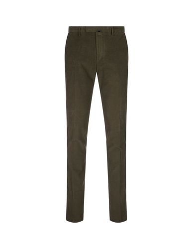 Moss Green Corduroy Slim Fit Trousers - Incotex - Modalova