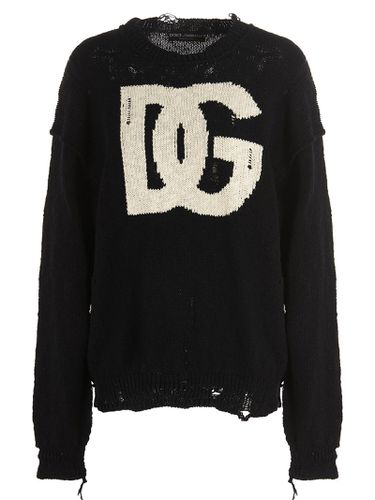Cotton Blend Oversize Sweater - Dolce & Gabbana - Modalova
