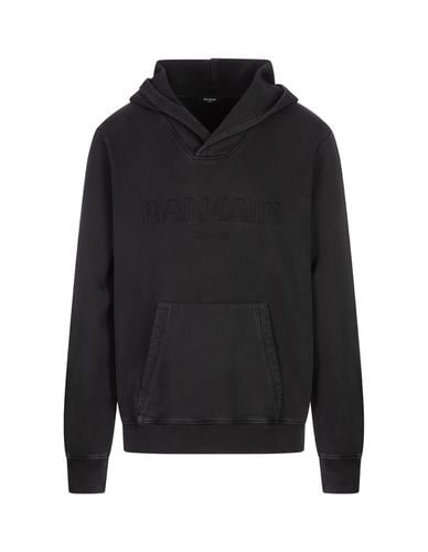 Hoodie With Vintage Embroidery - Balmain - Modalova