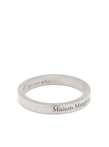 Ring With Logo Lettering Engraving In Silver Woman - Maison Margiela - Modalova