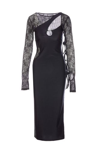 Cut-out Detailed Lace Panelled Maxi Dress - Versace Jeans Couture - Modalova