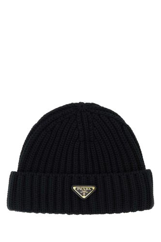 Prada Black Wool Beanie Hat - Prada - Modalova
