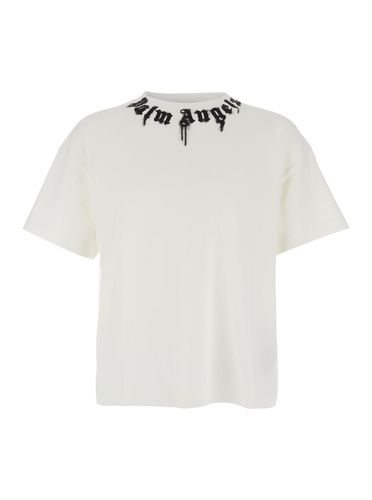 Palm Angels White Cotton T-shirt - Palm Angels - Modalova