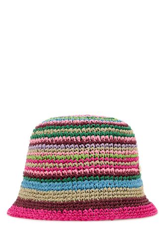 Multicolor Raffia Bucket Hat - Valentino Garavani - Modalova