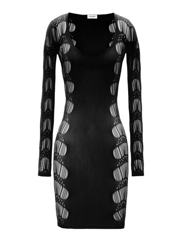 Robe Decollete Manch Jersey Seamless Graphique - Saint Laurent - Modalova