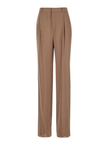 Pants With High Waist And Pences On The Front In Silk Woman - Saint Laurent - Modalova