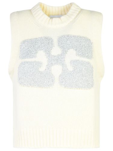 Ganni Cream Wool Blend Vest - Ganni - Modalova