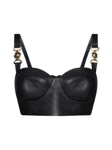 Medusa 95 Leather Bustier Top - Versace - Modalova