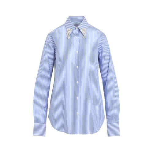 Embellished Long Sleeved Striped Shirt - Prada - Modalova