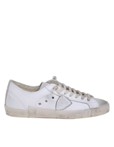 Prsx Low Sneakers In White Leather And Suede - Philippe Model - Modalova
