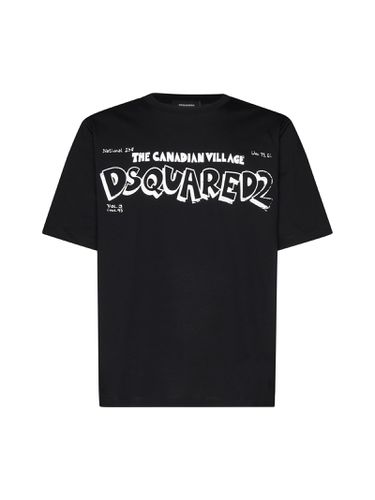 Crewneck T-shirt With Canadian Village Print - Dsquared2 - Modalova