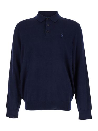 Sweater With Polo Collar In Wool Man - Ralph Lauren - Modalova