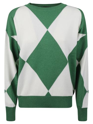 Diamond Patterned Ribbed Sweater - Lorena Antoniazzi - Modalova