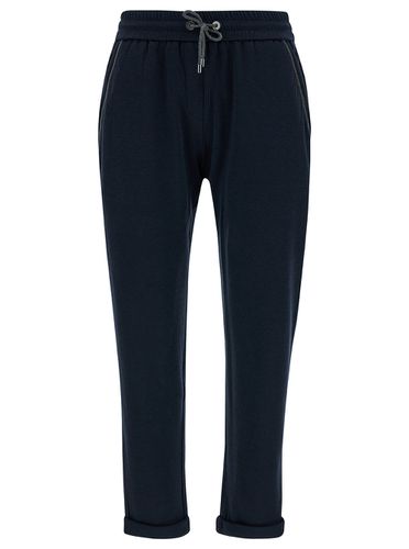 Sports Pants With Drawstring In Cotton And Silk Woman - Brunello Cucinelli - Modalova